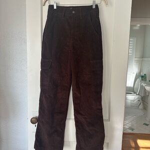 Hollister Women’s Brown Corduroy cargo Pants size 27
